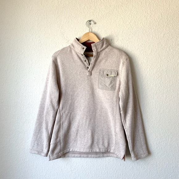 WOOLRICH L/S 1/2 Snap Button High Neck Henley Sweater Top - Picture 1 of 7